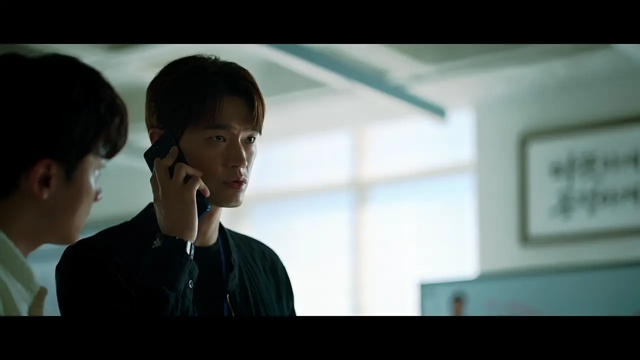 Detective Park on the phone in Flex X Cop Season 2 during finale week