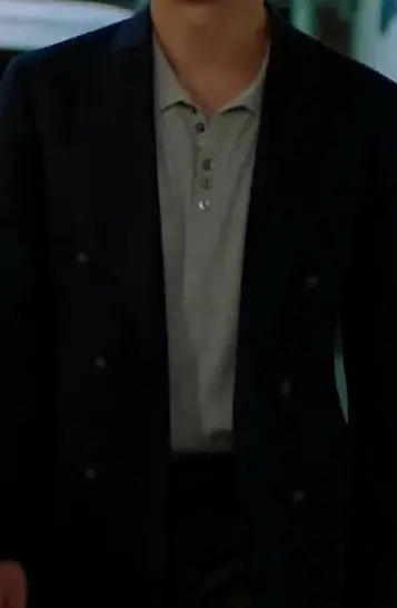 Ha Seok-jin in a navy double-breasted tailored blazer in Sarang-i Onda Episode 18