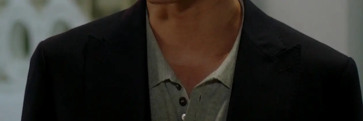 Ha Seok-jin wearing a heather gray buttoned knit inner shirt in Sarang-i Onda Episode 18