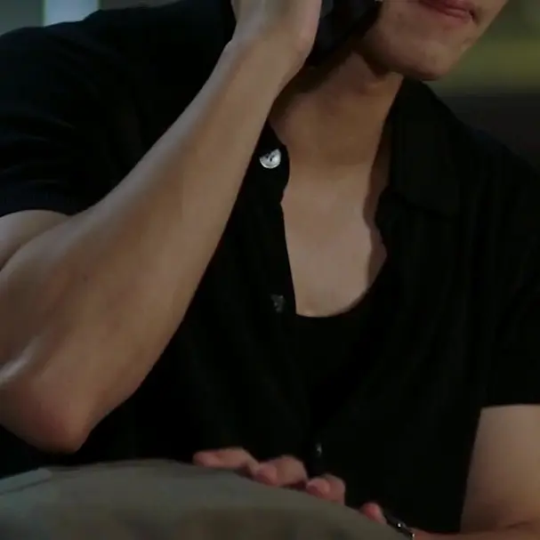 Ha Seok-jin wearing a dark collared knit polo shirt in Sarang-i Onda Episode 13