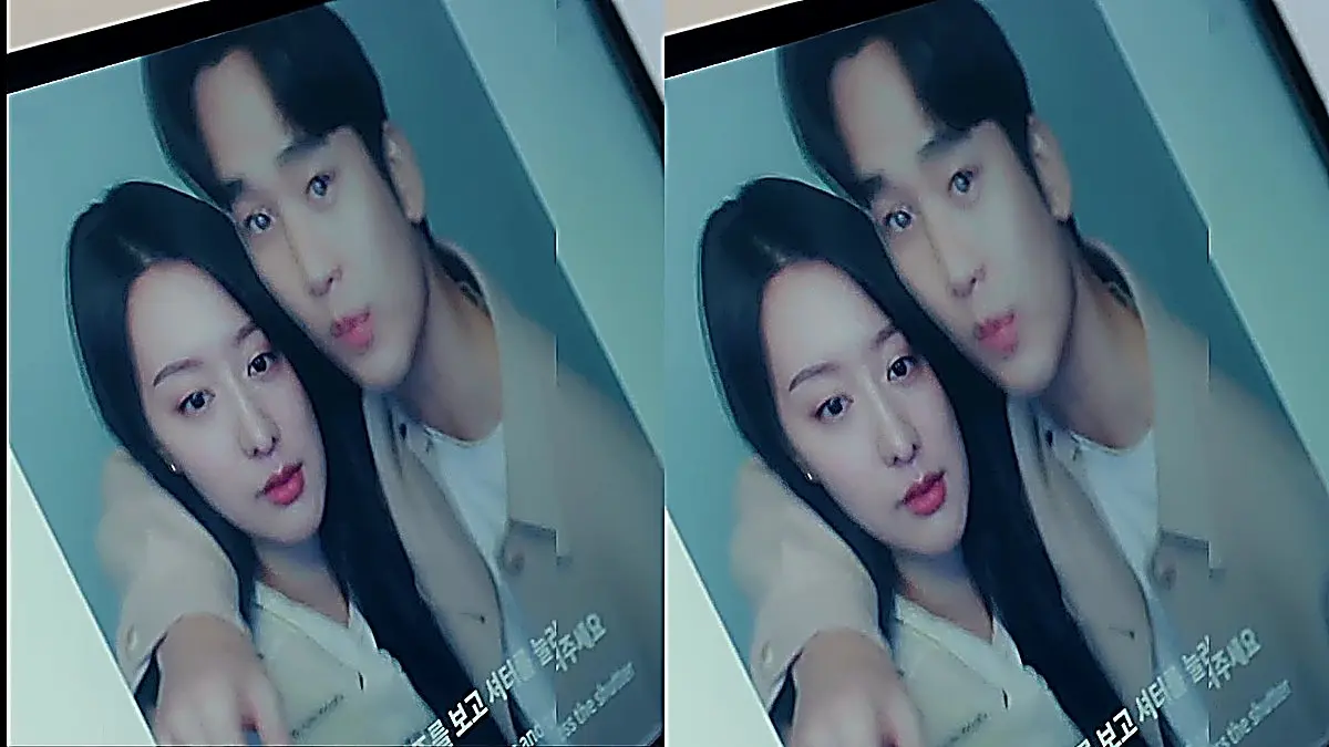 The couple snapping photo booth pictures together in Seoul