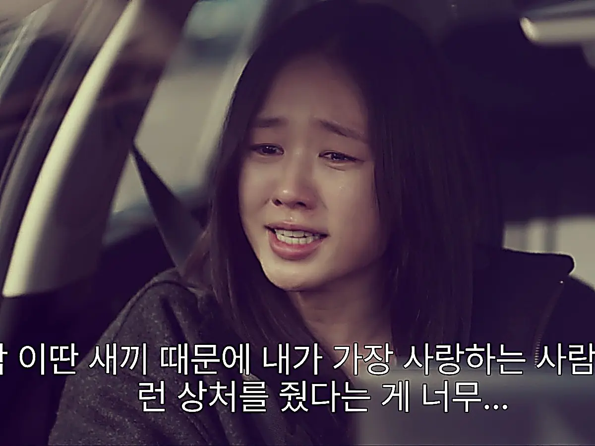 Lee Mi-do weeping in despair inside the car