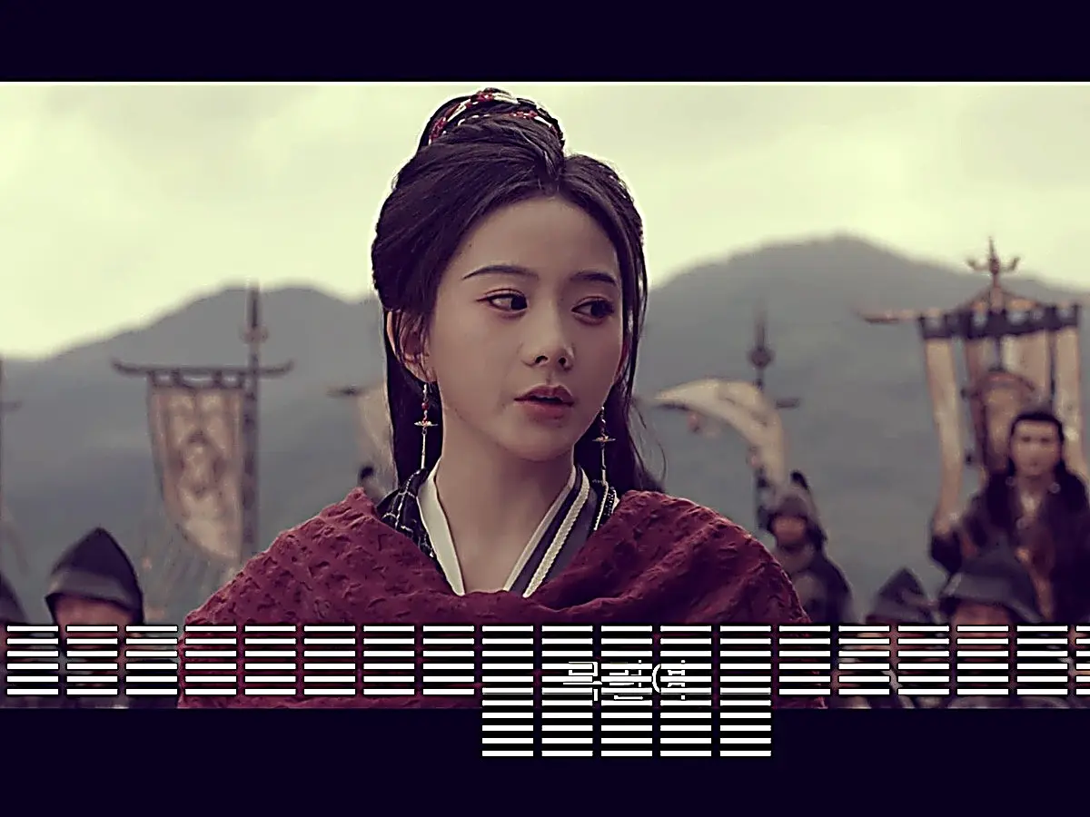 Li Luojun draped in a textured crimson shoulder cape over layered crossover robes