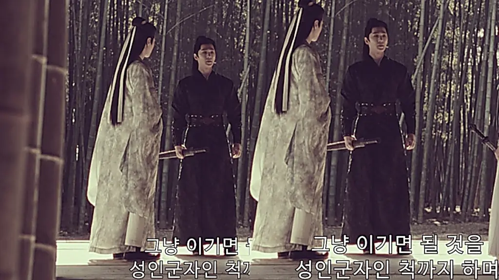 Zhan Zhao analyzing Hu Xiaotian's flaws in the pavilion