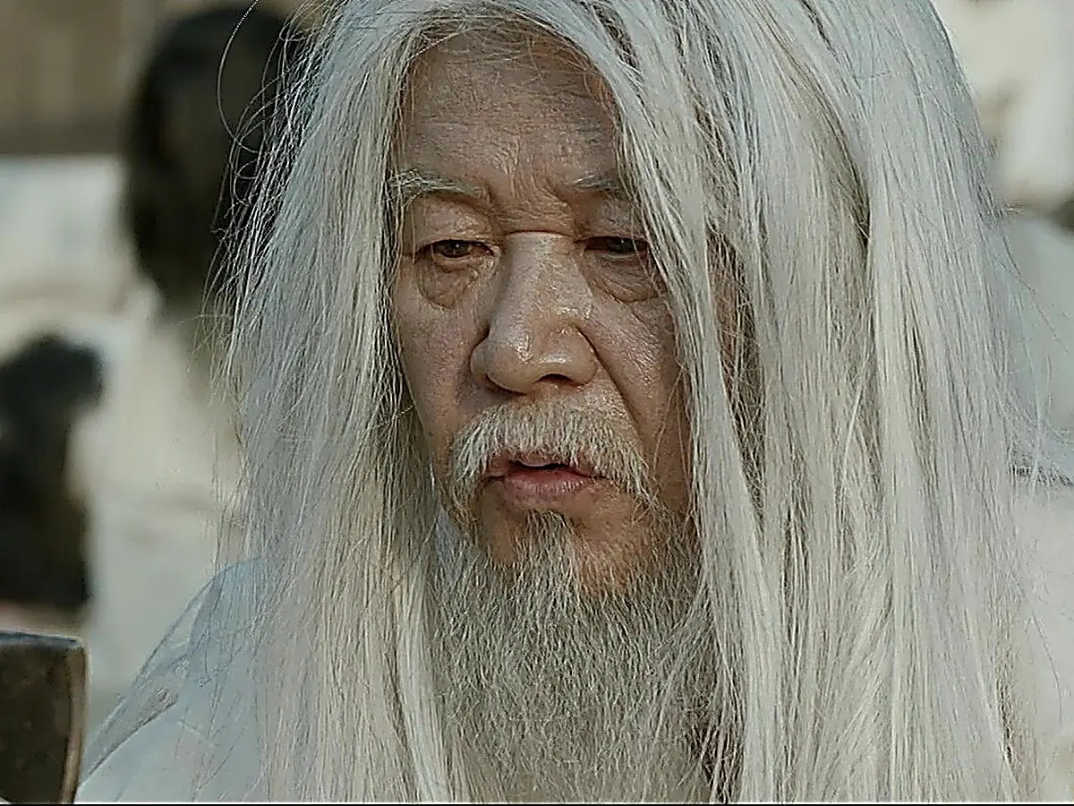 Elder scholar Go Sa-hong kneeling before the palace gates with an axe